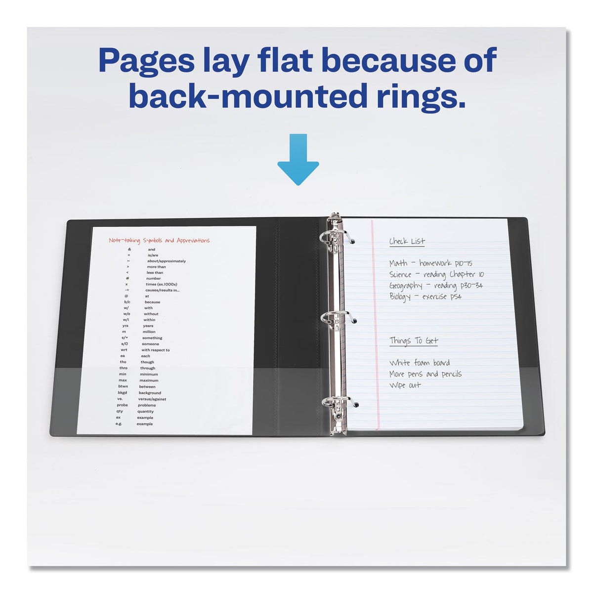 Avery Durable View Binder with DuraHinge and EZD Rings, 3 Rings, 1" Capacity, 11 x 8.5, Black, (9300)