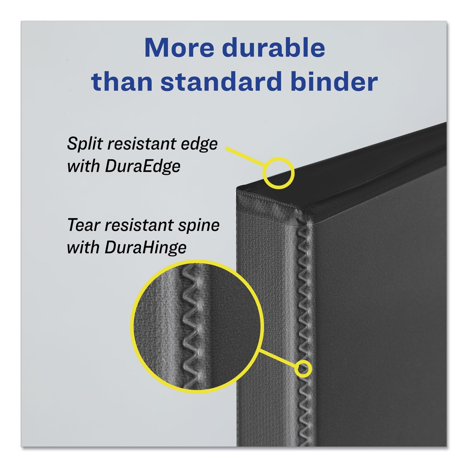 Avery Durable View Binder with DuraHinge and EZD Rings, 3 Rings, 1" Capacity, 11 x 8.5, Black, (9300)