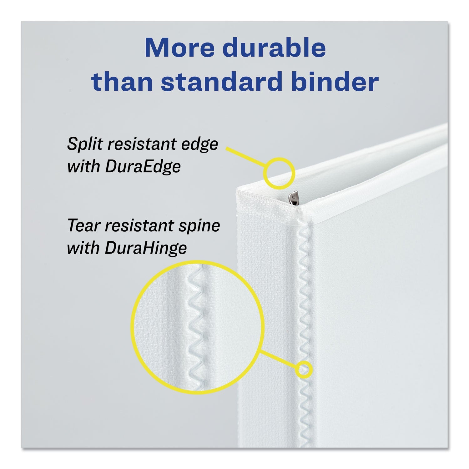 Avery Durable View Binder with DuraHinge and Slant Rings, 3 Rings, 1" Capacity, 11 x 8.5, White
