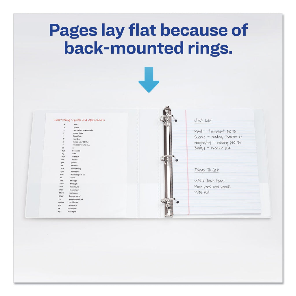 Avery Durable View Binder with DuraHinge and EZD Rings, 3 Rings, 1.5" Capacity, 11 x 8.5, White, (9401)
