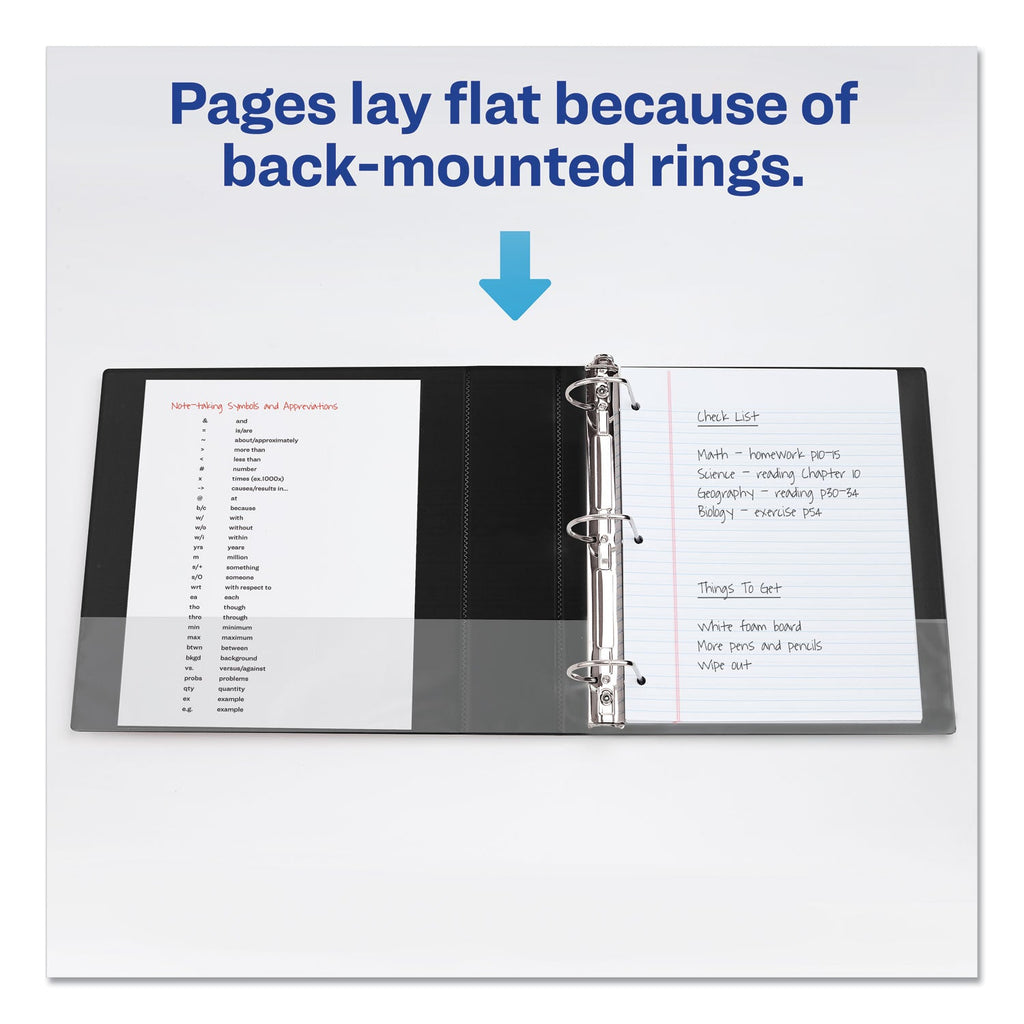 Avery Durable Non-View Binder with DuraHinge and EZD Rings, 3 Rings, 3" Capacity, 11 x 8.5, Black, (8702)