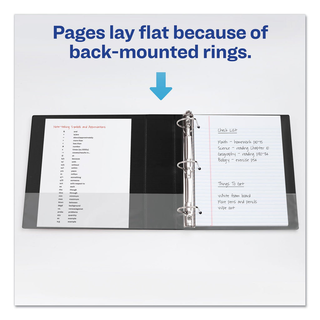 Avery Durable Non-View Binder with DuraHinge and EZD Rings, 3 Rings, 2" Capacity, 11 x 8.5, Black, (8502)