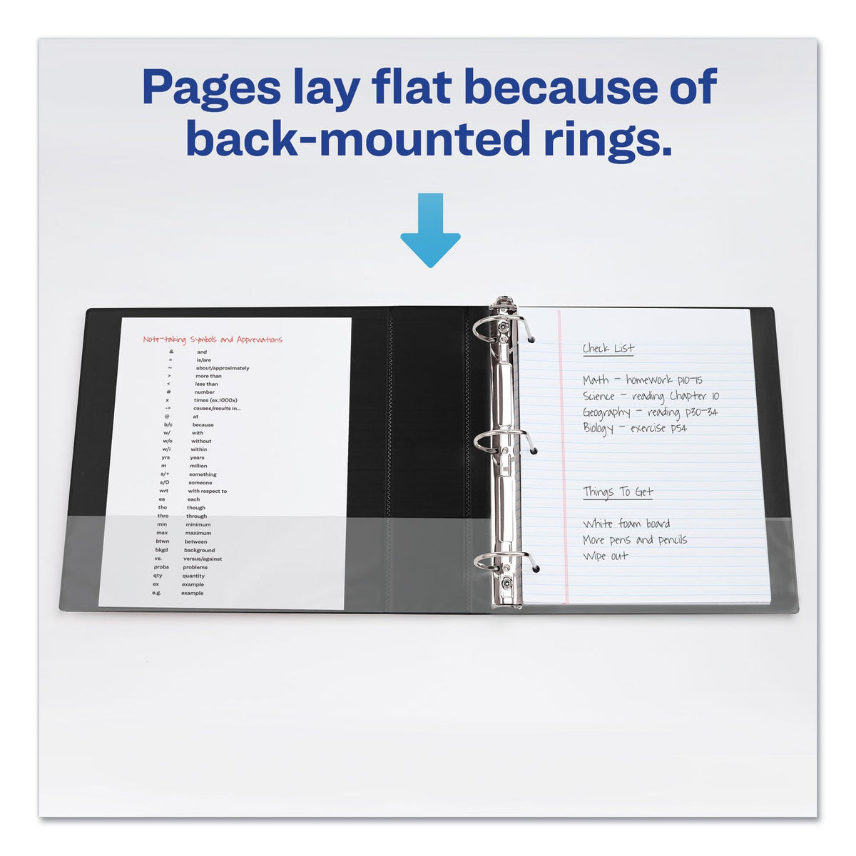 Avery Durable Non-View Binder with DuraHinge and EZD Rings, 3 Rings, 2" Capacity, 11 x 8.5, Black, (8502)