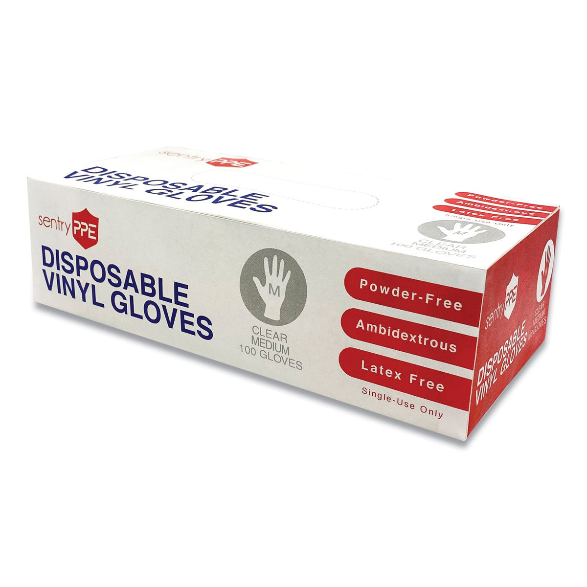 GN1 Single Use Vinyl Glove, Clear, Medium, 100/Box, 10 Boxes/Carton