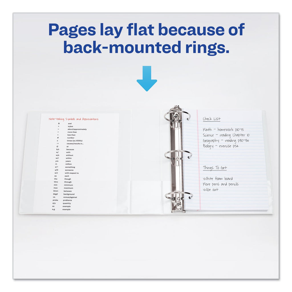 Avery Showcase Economy View Binder with Round Rings, 3 Rings, 1.5" Capacity, 11 x 8.5, White