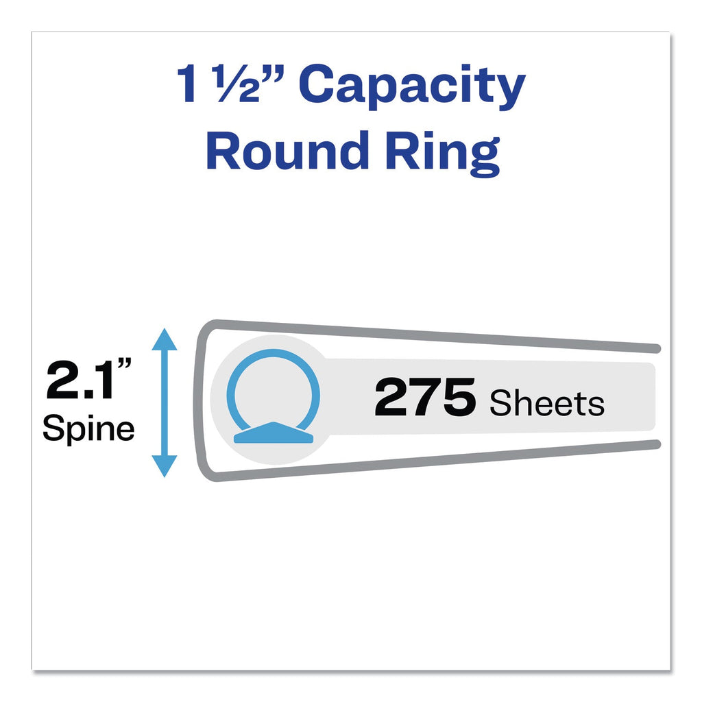 Avery Economy Non-View Binder with Round Rings, 3 Rings, 1.5" Capacity, 11 x 8.5, Black, (3401)