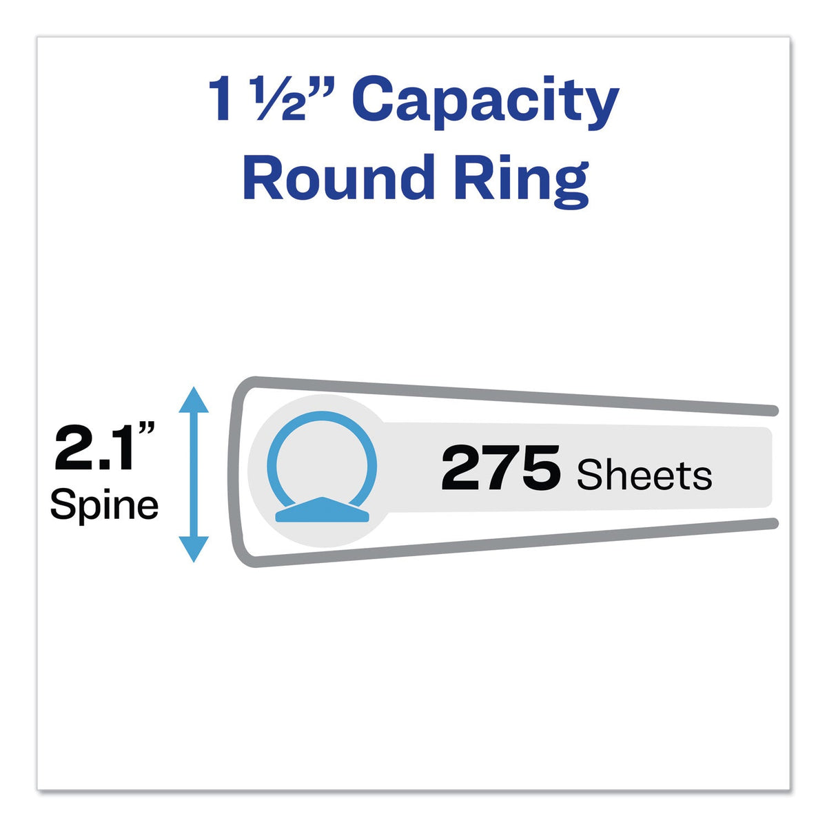 Avery Economy Non-View Binder with Round Rings, 3 Rings, 1.5" Capacity, 11 x 8.5, Black, (4401)