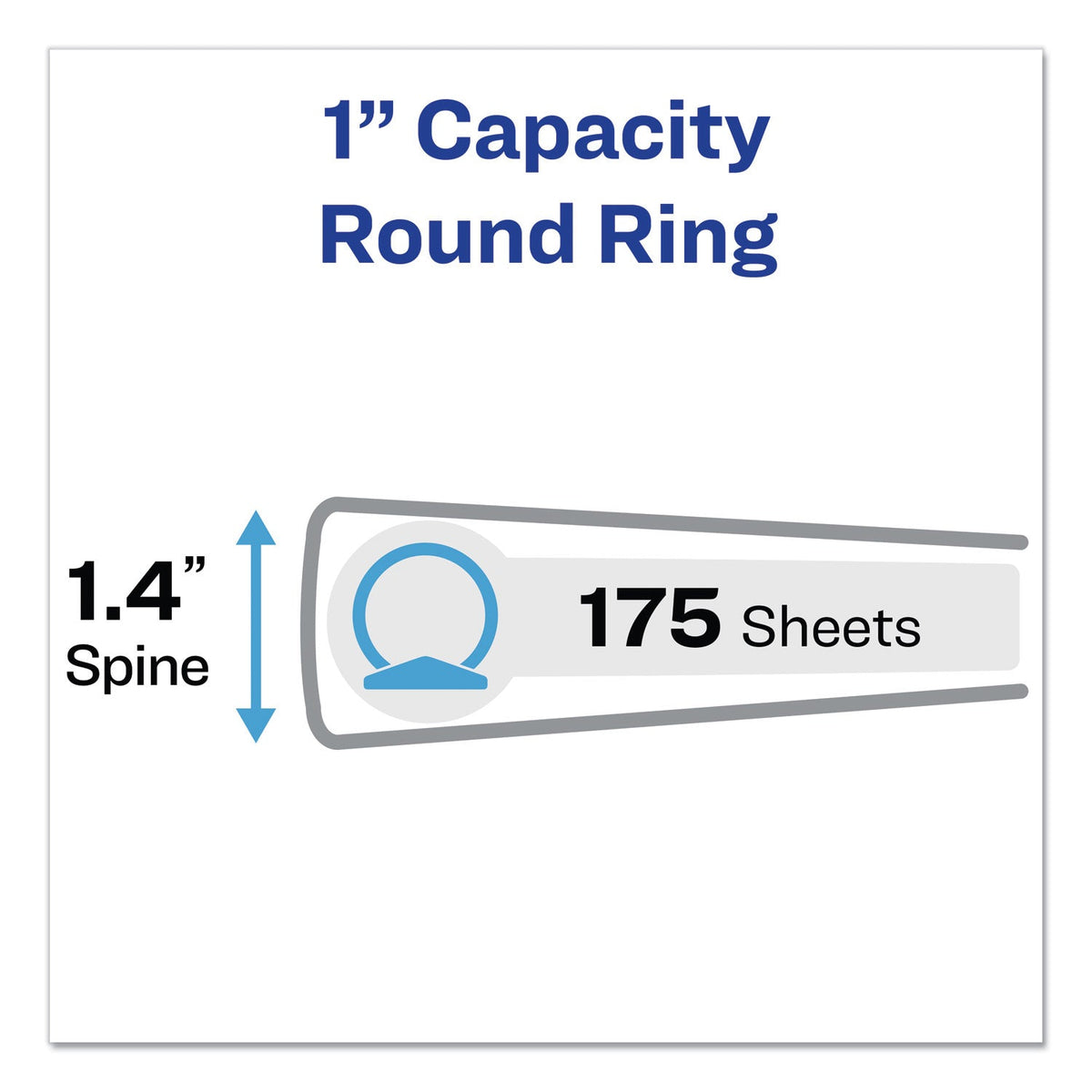 Avery Economy Non-View Binder with Round Rings, 3 Rings, 1" Capacity, 11 x 8.5, Black, (4301)