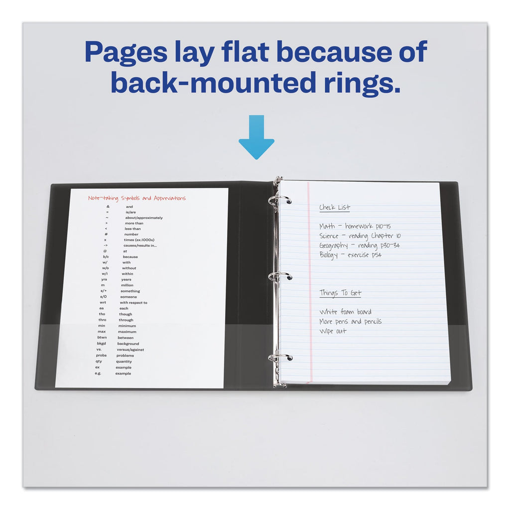 Avery Economy Non-View Binder with Round Rings, 3 Rings, 1" Capacity, 11 x 8.5, Black, (4301)