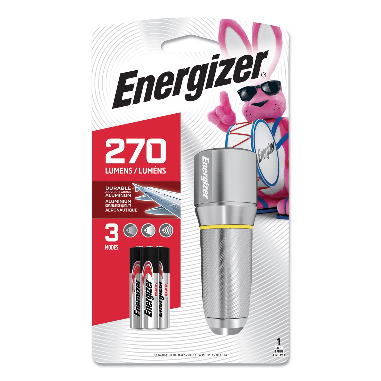 Energizer Vision HD, 3 AAA Batteries (Included), Silver
