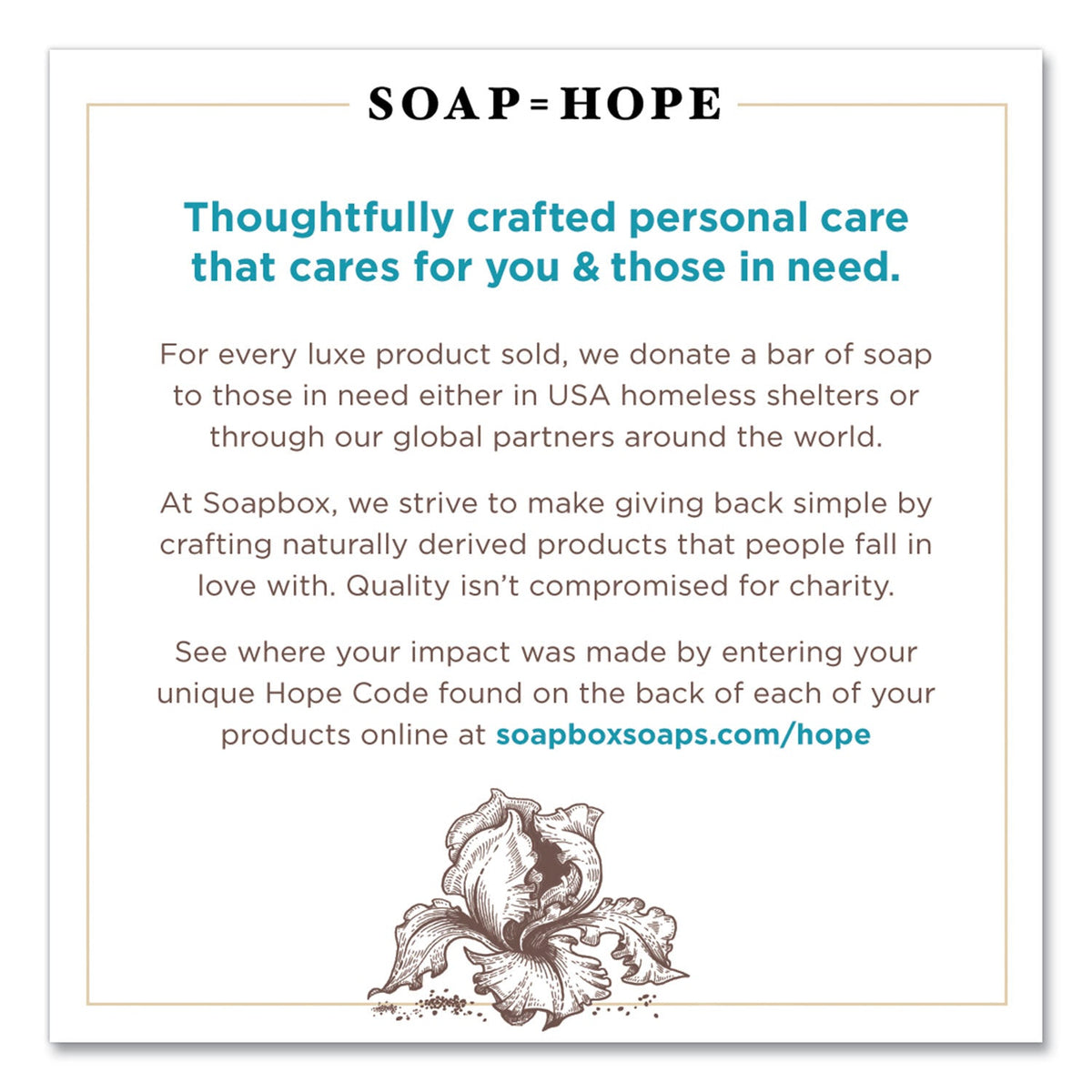 Soapbox Hand Soap, Sea Minerals and Blue Iris, 12 oz, 12/Carton