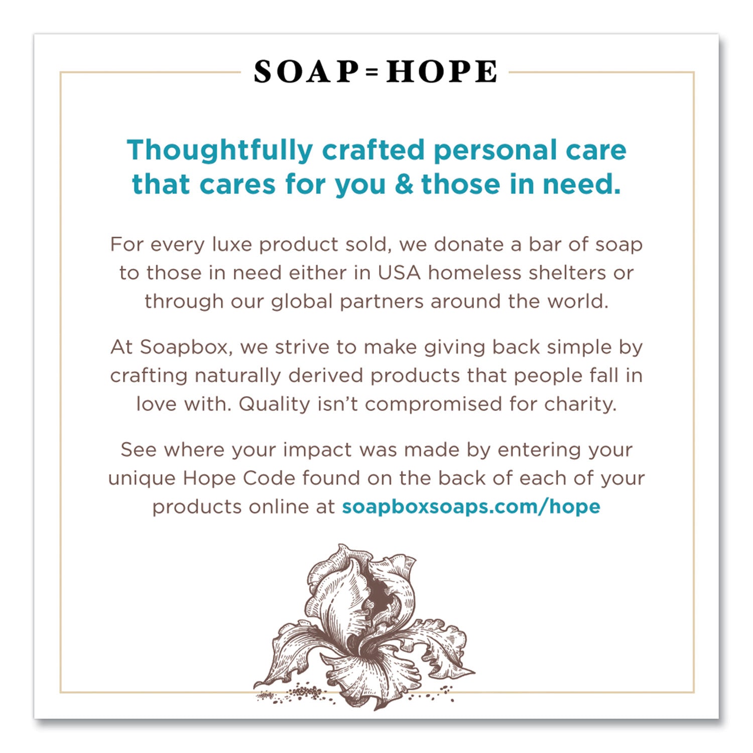 Soapbox Hand Soap, Sea Minerals and Blue Iris, 12 oz Pump Bottle