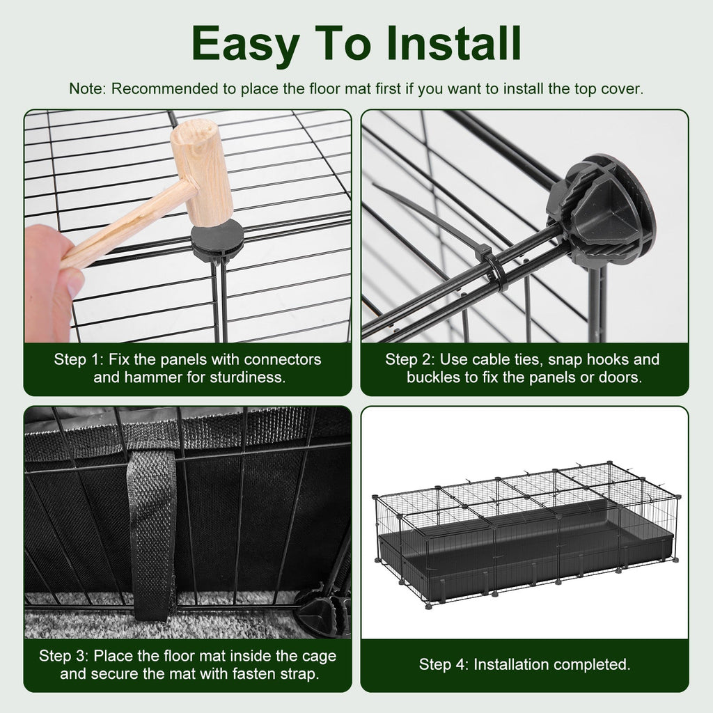 Guinea Pig Cage 47x24x12" with 20 Panels & Waterproof Mat