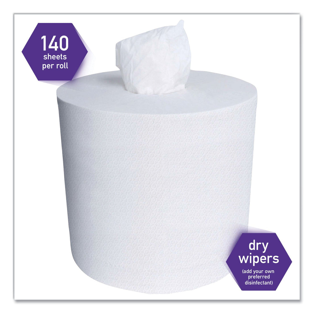 WypAll Critical Clean Wipers for Bleach, Disinfectants, Sanitizers, WetTask Customizable Wet Wiping System, 140/Roll, 6 Rolls/Carton