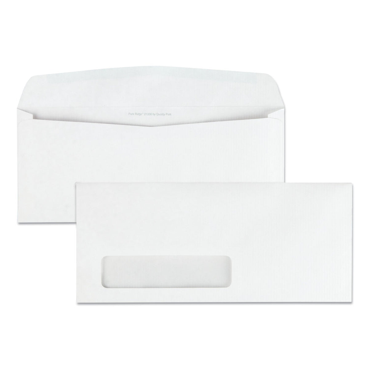 Quality Park Park Ridge Embossed Executive Envelope, Address Window, #10, Commercial Flap, Gummed Closure, 4.13 x 9.5, White, 500/Box