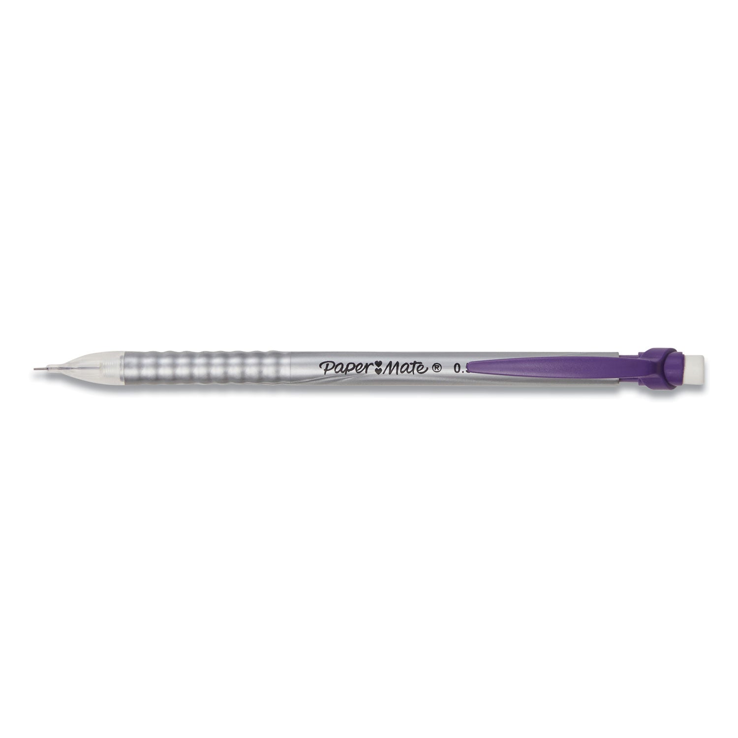 Paper Mate Write Bros Mechanical Pencil, 0.5 mm, HB (#2), Black Lead, Silver Barrel with Assorted Clip Colors, 24/Pack