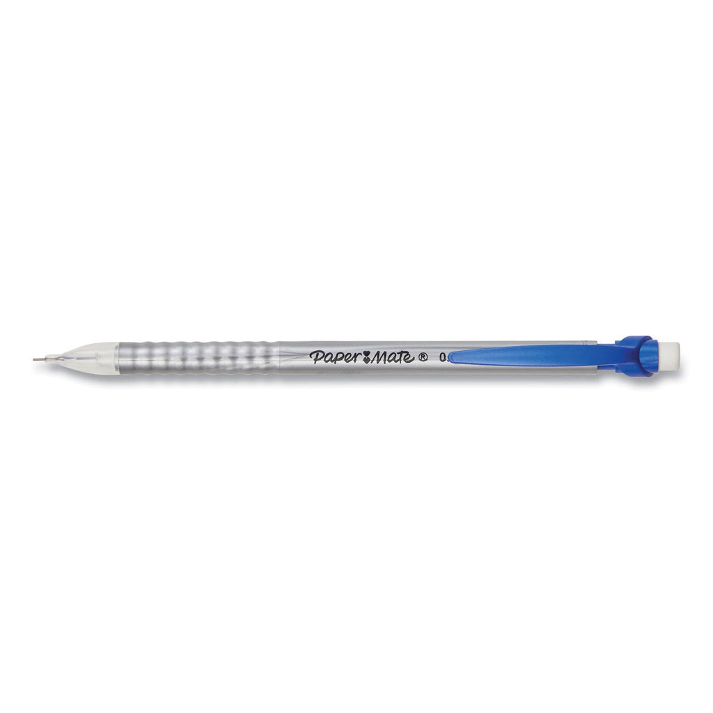 Paper Mate Write Bros Mechanical Pencil, 0.5 mm, HB (#2), Black Lead, Silver Barrel with Assorted Clip Colors, 24/Pack
