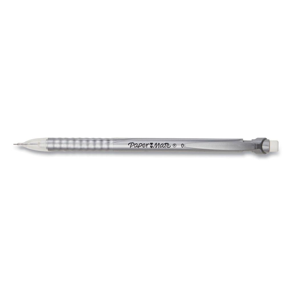 Paper Mate Write Bros Mechanical Pencil, 0.5 mm, HB (#2), Black Lead, Silver Barrel with Assorted Clip Colors, 24/Pack