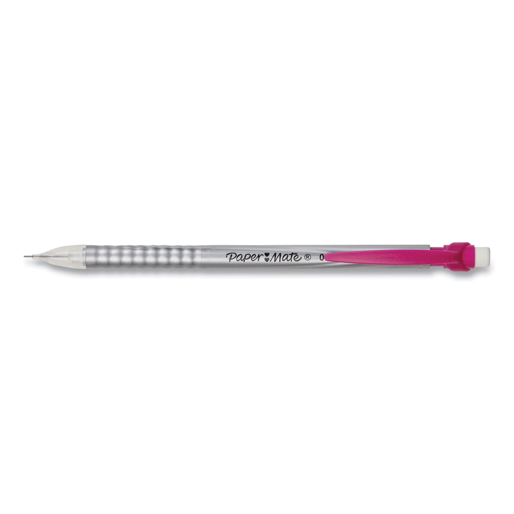 Paper Mate Write Bros Mechanical Pencil, 0.5 mm, HB (#2), Black Lead, Silver Barrel with Assorted Clip Colors, 24/Pack