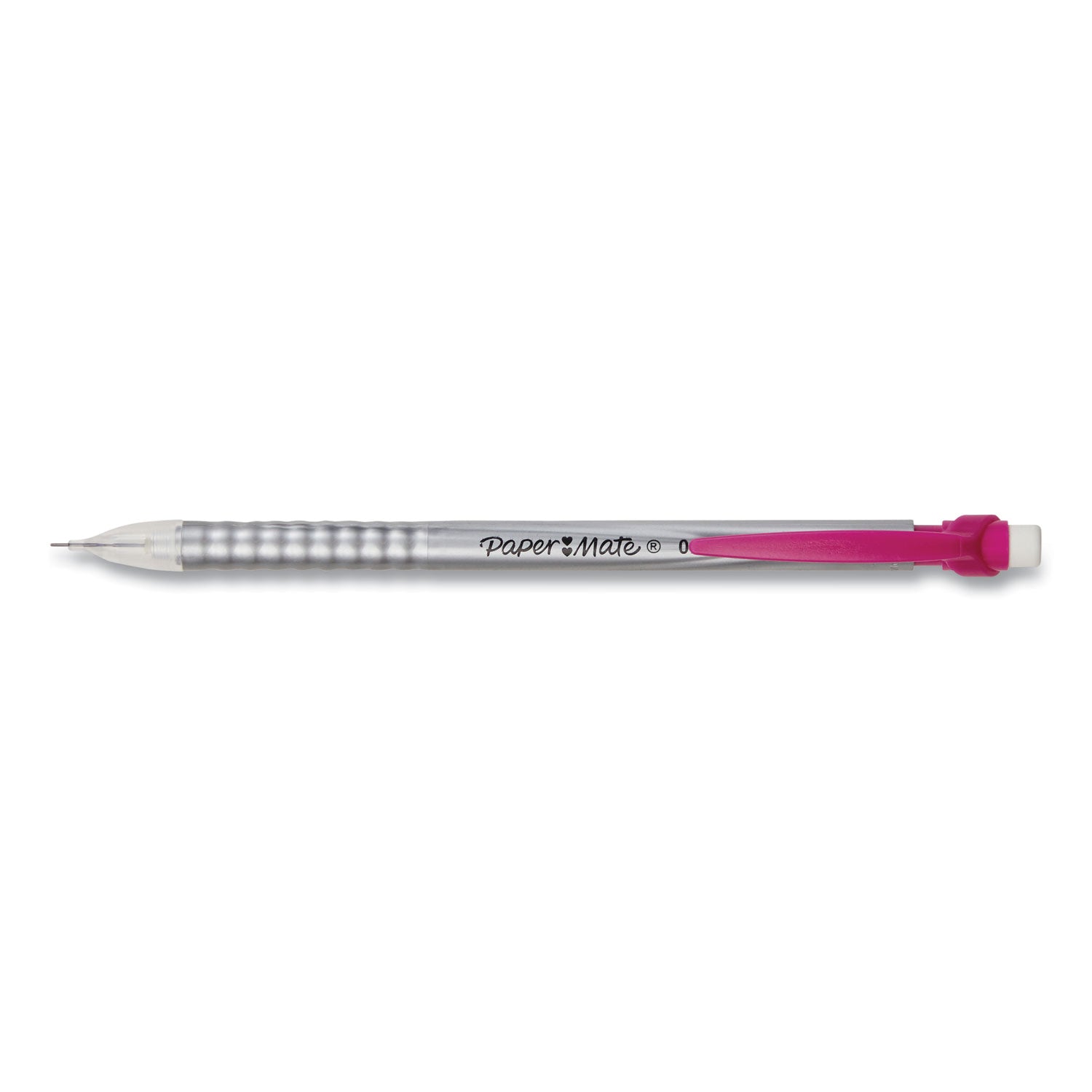 Paper Mate Write Bros Mechanical Pencil, 0.5 mm, HB (#2), Black Lead, Silver Barrel with Assorted Clip Colors, 24/Pack