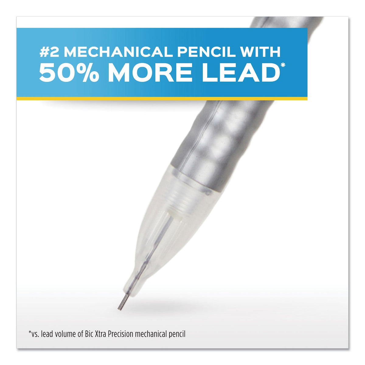 Paper Mate Write Bros Mechanical Pencil, 0.5 mm, HB (#2), Black Lead, Silver Barrel with Assorted Clip Colors, 24/Pack