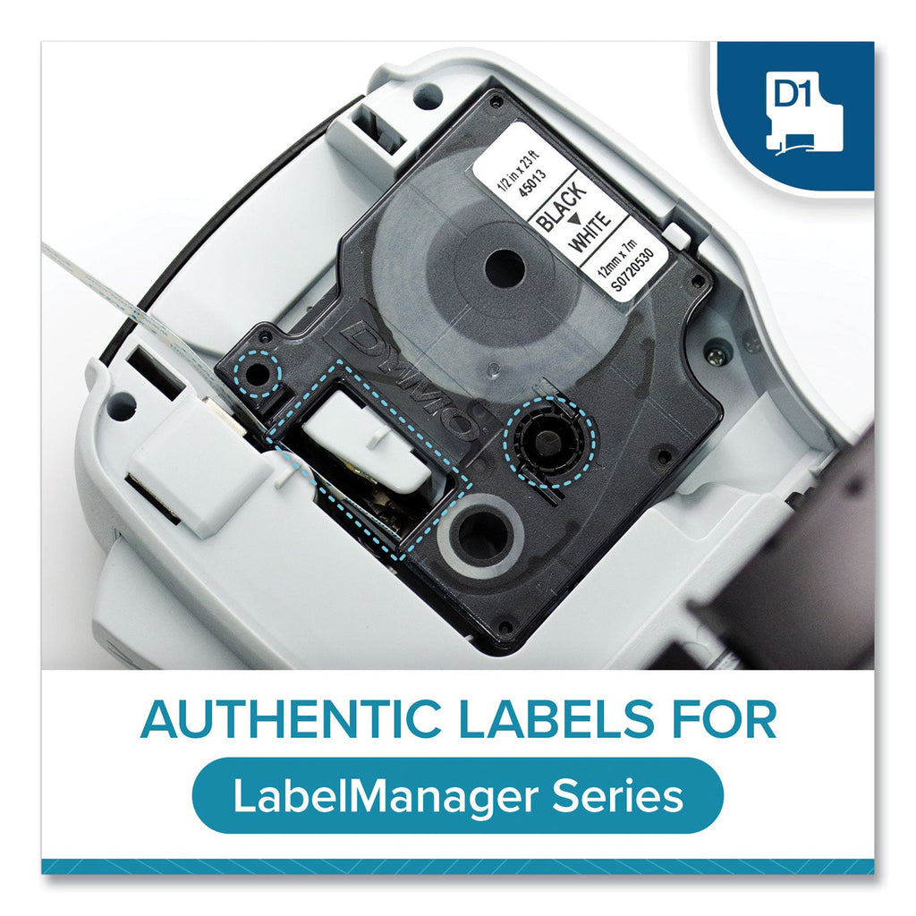 DYMO D1 Durable Labels, 0.5" x 23 ft, White, 6/Pack