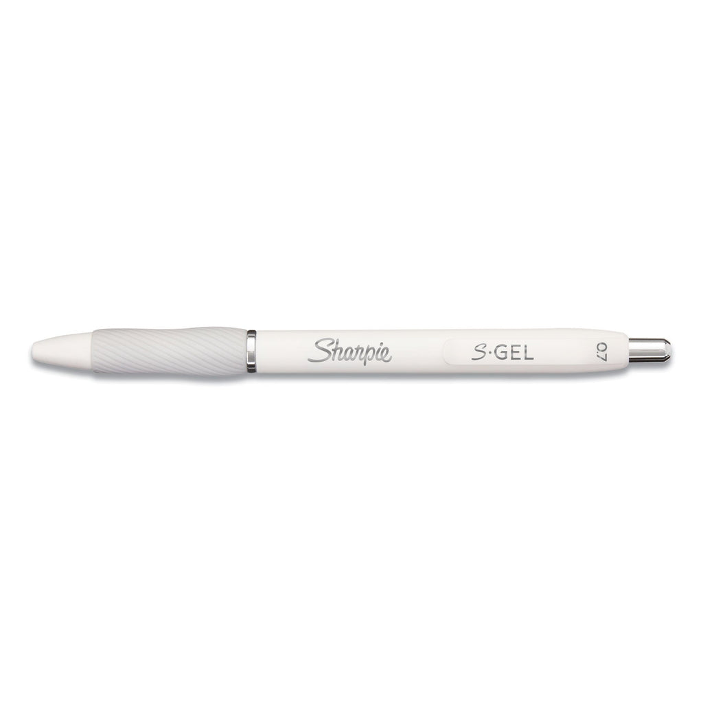 Sharpie S-Gel Fashion Barrel Gel Pen, Retractable, Medium 0.7 mm, Black Ink, Pearl White Barrel, Dozen