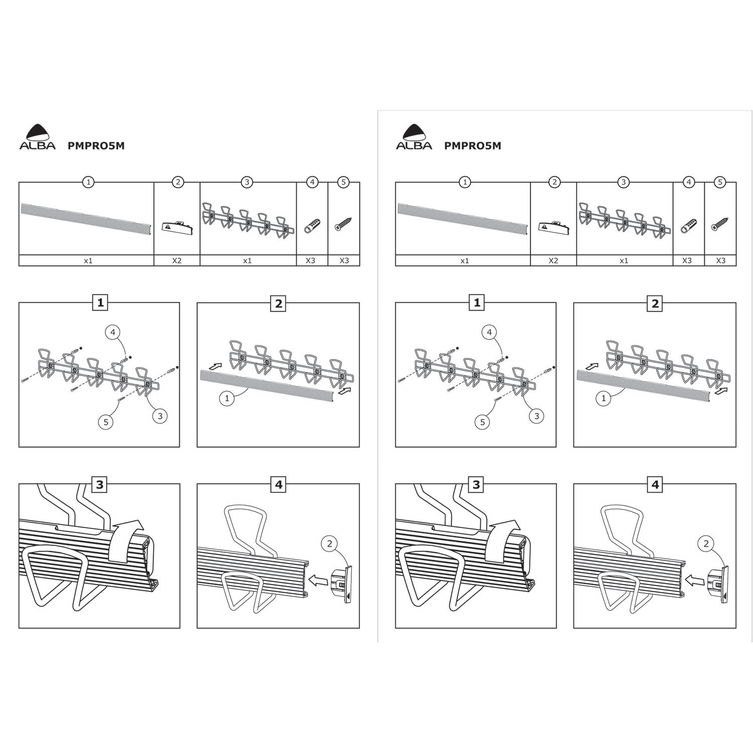 Alba Wall-Mount Coat Hooks, Metal, Silver, 22 lb, 29.92" x 2.95" x 6.45"