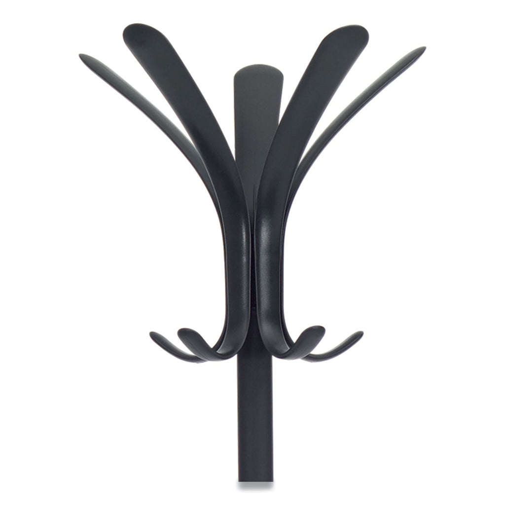 Alba CLEO Coat Stand, Stand Alone Rack, Ten Knobs, Steel/Plastic, 19.75w x 19.75d x 68.9h, Black
