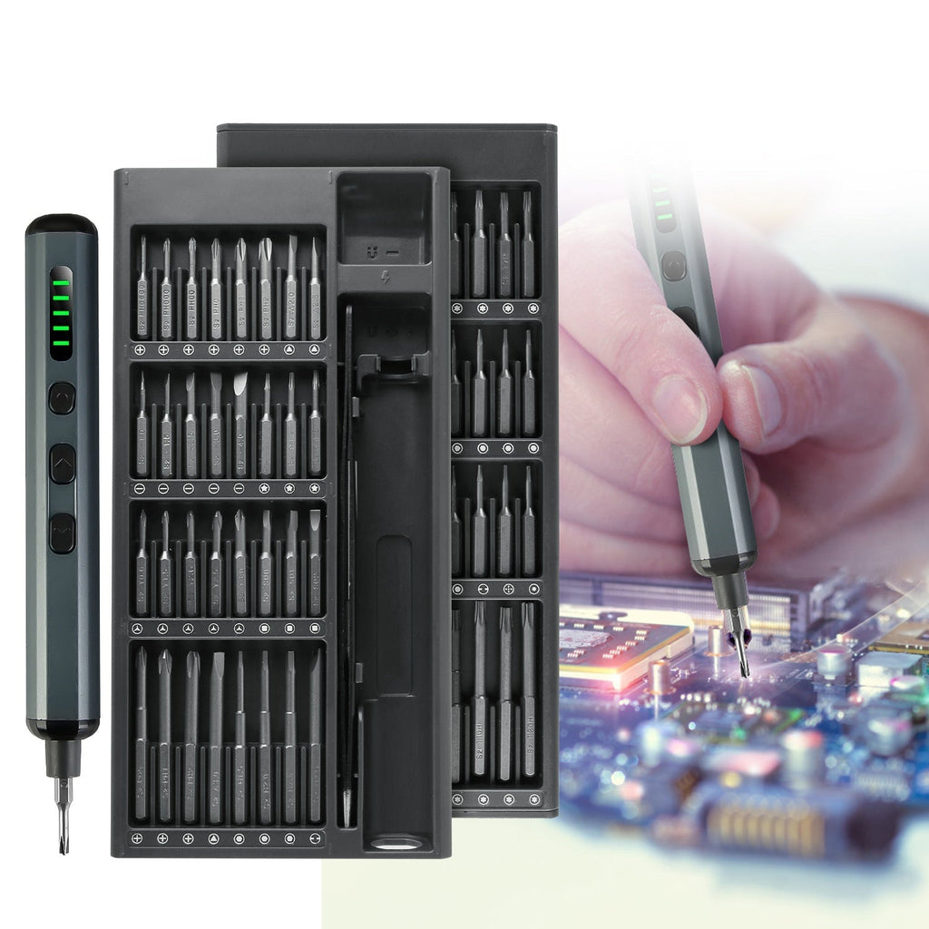 70 In 1 3.7V Mini Electric Screwdriver Kit Rechargeable Magnetic Repair Tool Kit with 5 Torque Settings 64 S2 Precision Bits 4 LED Lights for Phone Ca