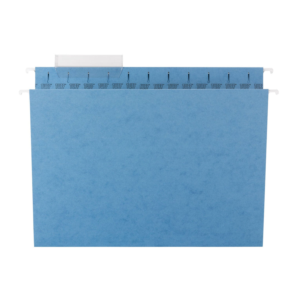 Smead TUFF Hanging Folders with Easy Slide Tab, Letter Size, 1/3-Cut Tabs, Blue, 18/Box