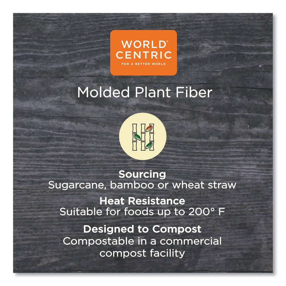 World Centric Fiber Plates, Ripple Edge, 6" dia, Natural, 1,000/Carton