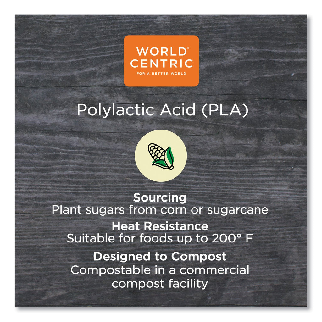 World Centric PLA Lids for Fiber Bento Box Containers, Five Compartments, 12.1 x 9.8 x 0.8, Clear, Plastic, 300/Carton
