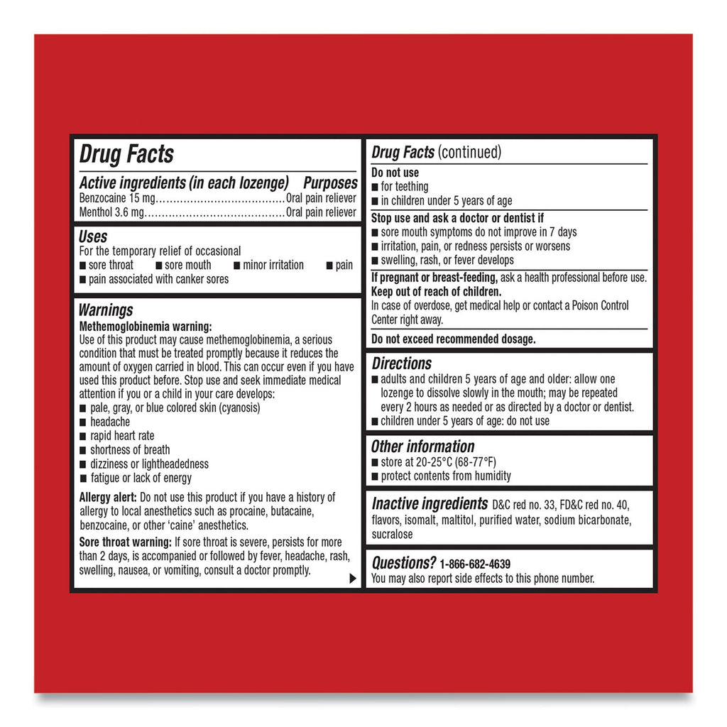 Cepacol Extra Strength Sore Throat Lozenge, Cherry, 16/Box, 24 Boxes/Carton