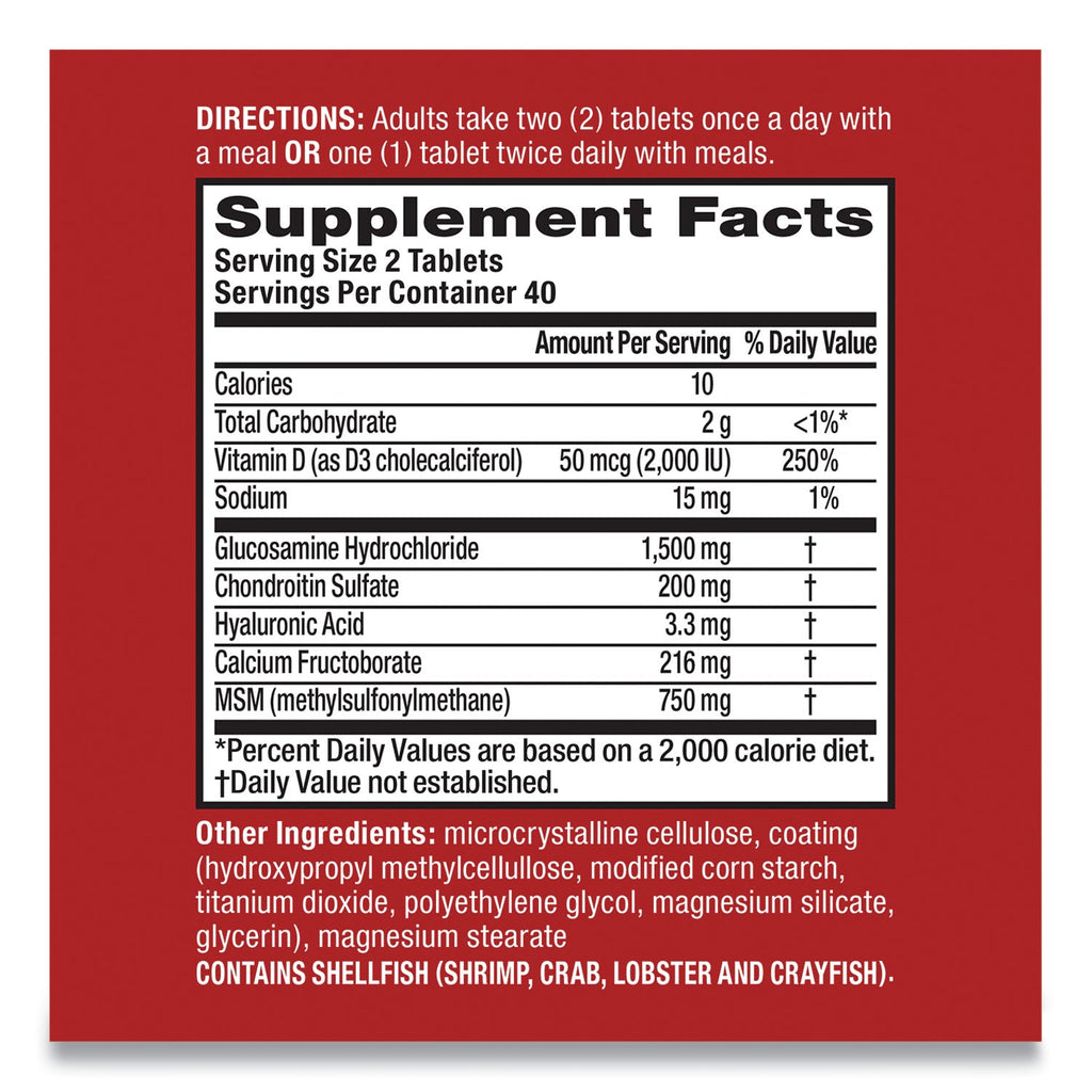 Move Free Advanced Plus MSM and Vitamin D3 Joint Health Tablet, 80 Count