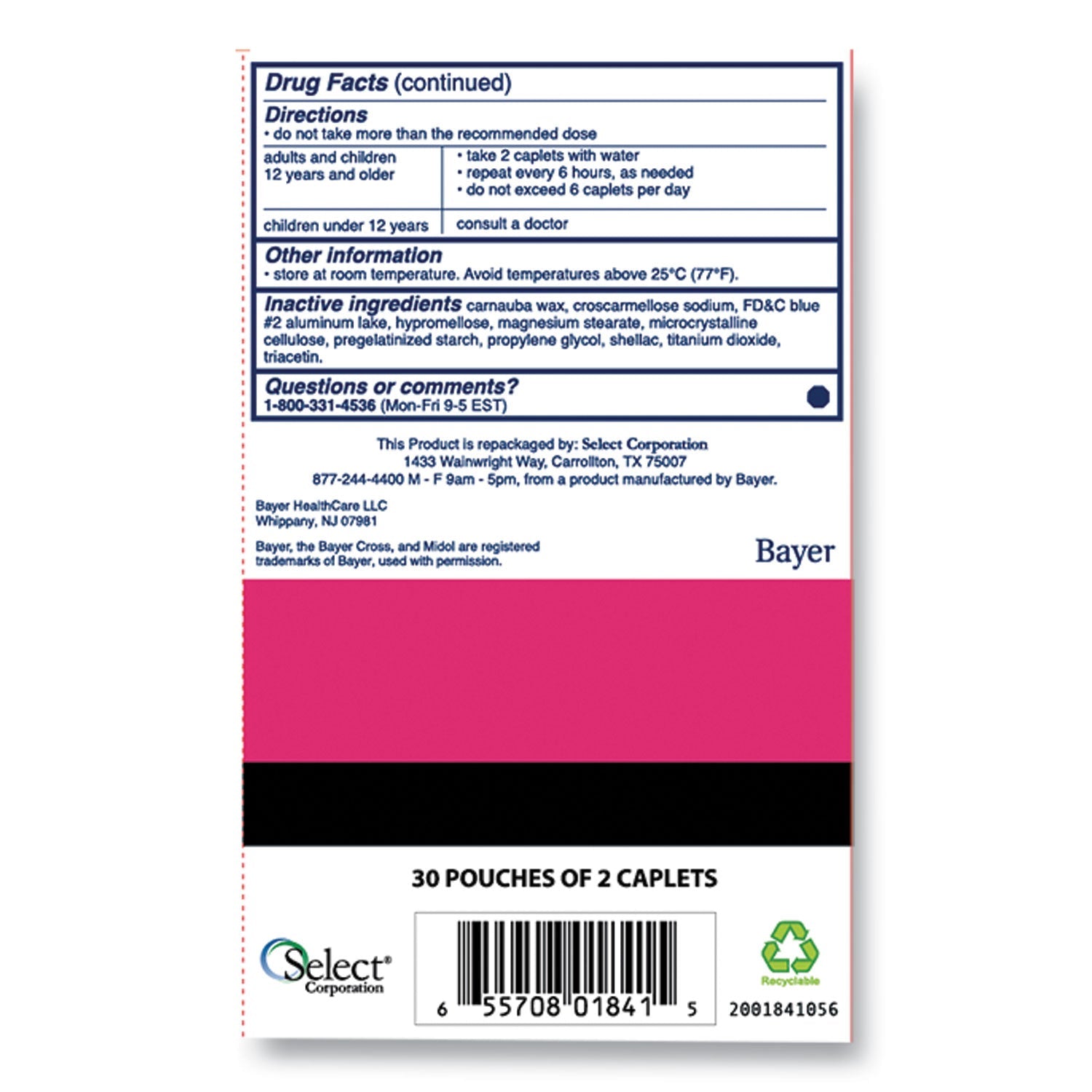 Midol Complete Menstrual Caplets, Two-Pack, 30 Packs/Box