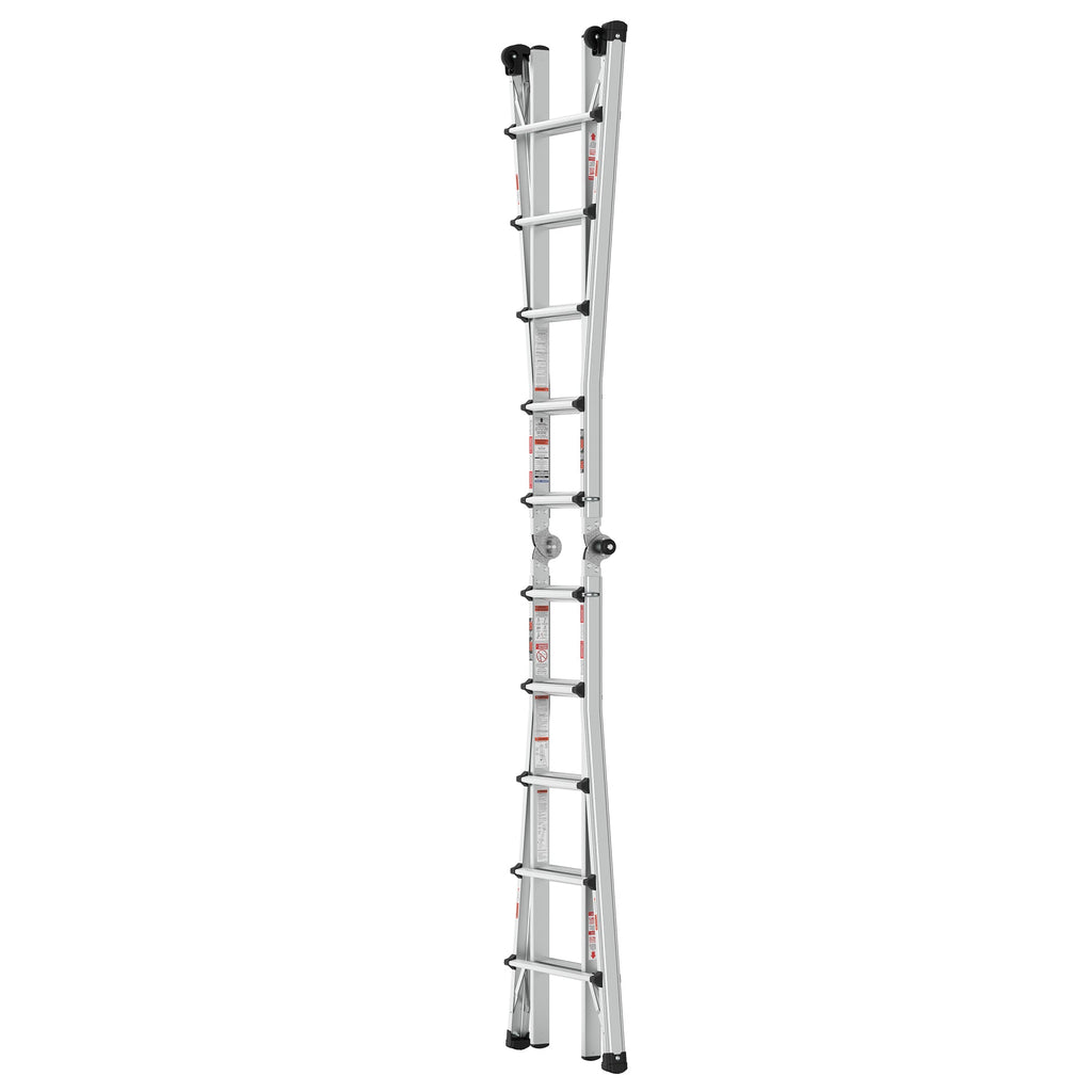 Aluminum Multi-Position Ladder with Wheels, 300 lbs Weight Rating, 22 FT