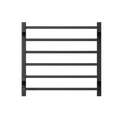 Towel Warmer 6 Bar Electric Heated Towel Rack Wall Mount Plug-in/Bath Towel Heater Matt-Black - Timer