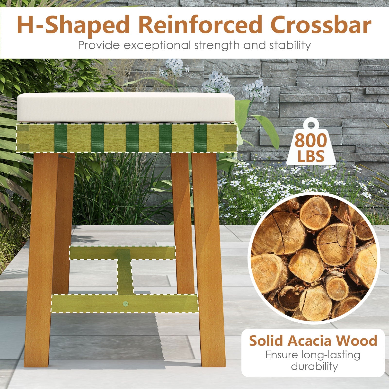 6-Piece Patio Dining Set for 5-6 People Farmhouse Furniture