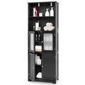6-Tier Freestanding Bathroom Cabinet with 2 Open Compartments and Adjustable Shelves