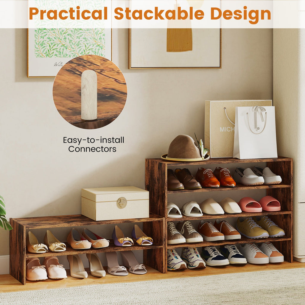 6-tier Shoe Rack with Anti-tipping Device for Entryway