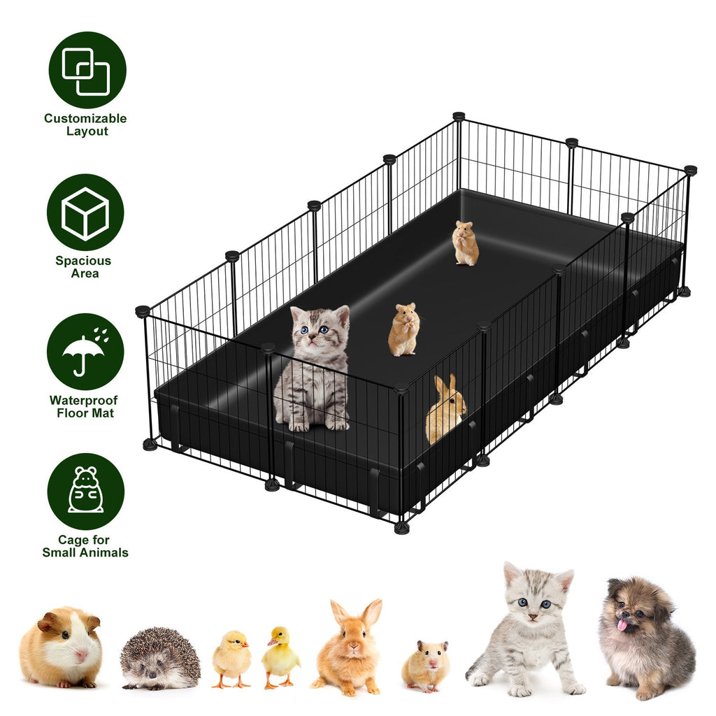 Guinea Pig Cage 47x24x12" with 20 Panels & Waterproof Mat