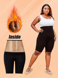 Plus Size Women Sauna Sweat Shorts High Waist Thermo Waist Trainer Slimming Compression Workout Body Shaper