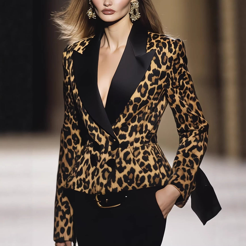 Tailored Short Blazer With Contrasting Lapels