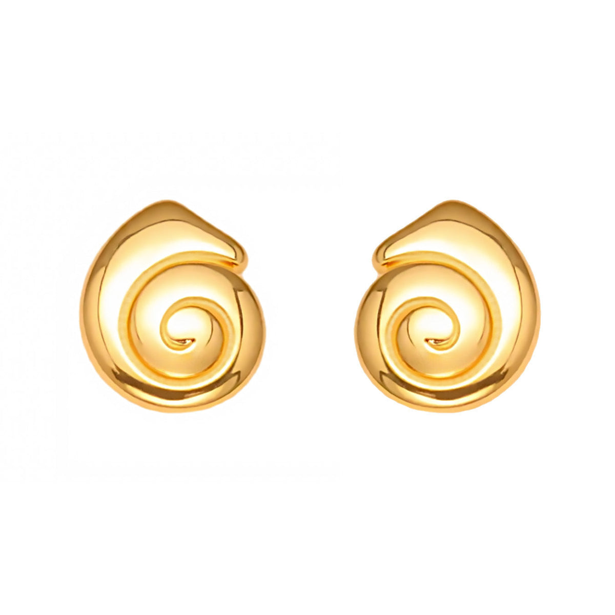18k Gold-plated Delicate Snail-shell Stud Earrings