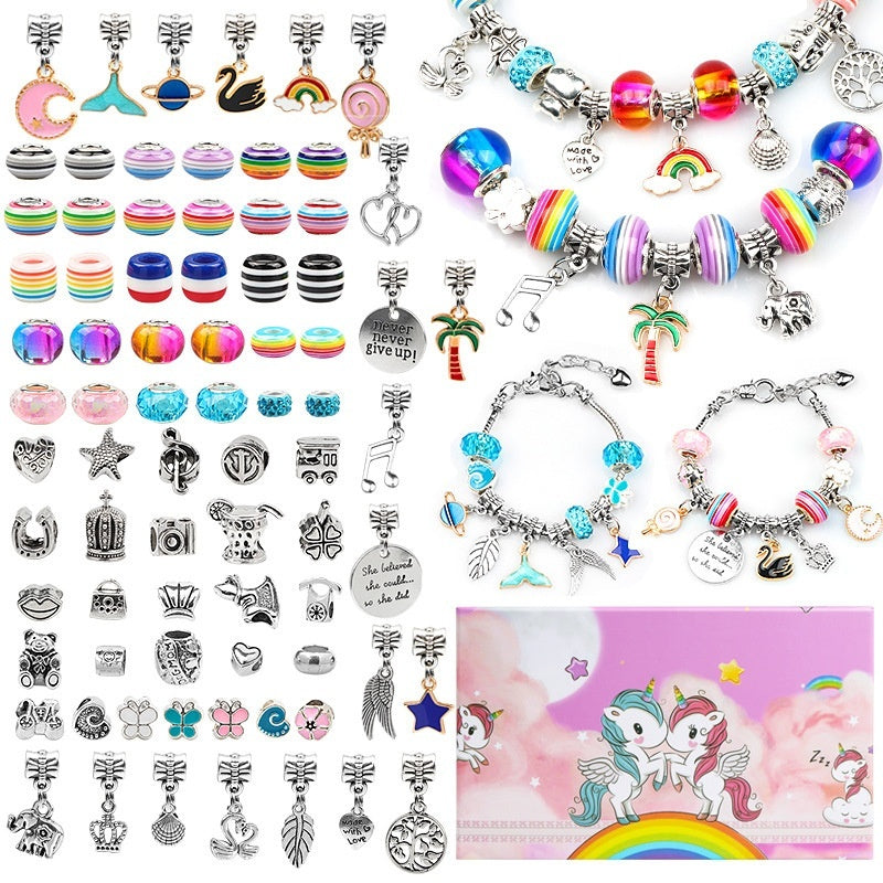 Colorful Glass Childrens DIY  Bracelet Craft Kit