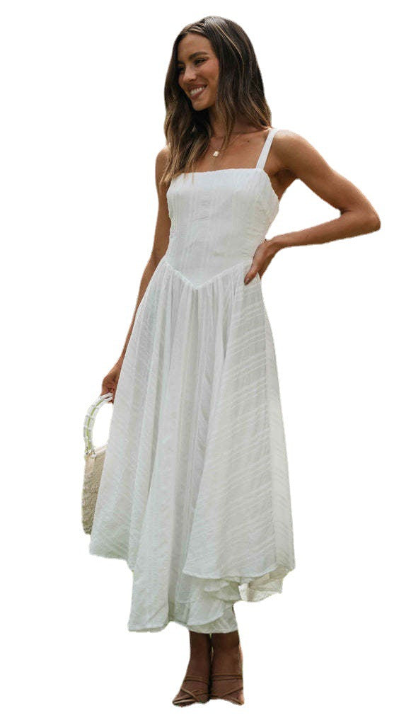 Women's Halter Neck Irregular Hem Maxi Dress
