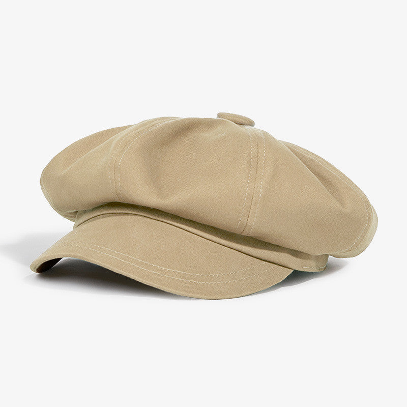 All-matching Newsboy Cap Painter Cap British Retro Hat Octagonal Cap