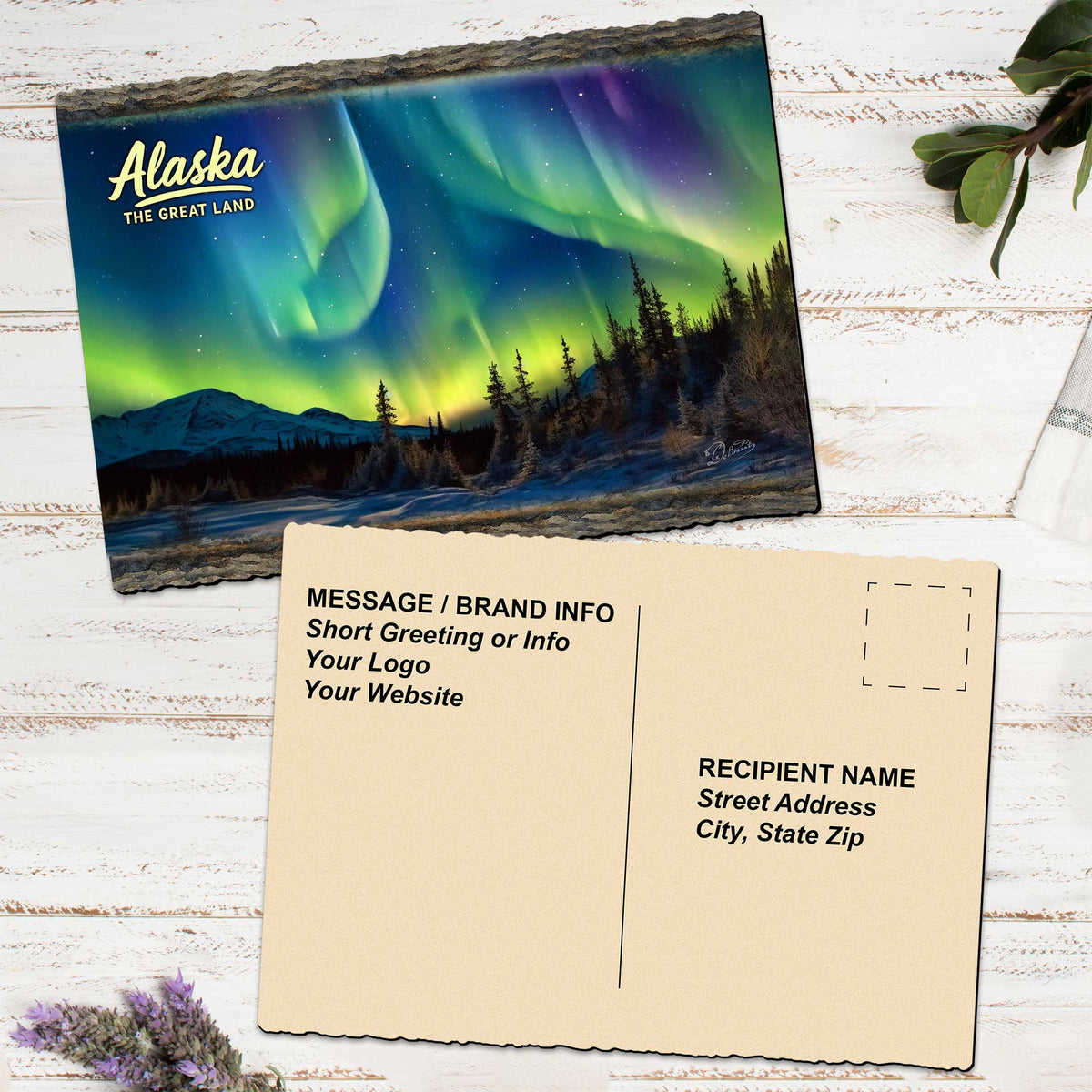 Emerald Aurora Night Greeting Card by G. Debrekht - 97135GC