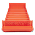 CONTROLTEK Stackable Plastic Coin Tray, Quarters, 10 Compartments, Stackable, 3.75 x 11.5 x 1.5, Orange, 2/Pack